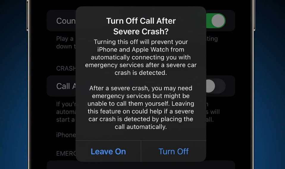 东昌府苹果14维修分享 iPhone 14 和 Apple Watch 上关闭崩溃检测 