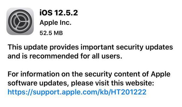 东昌府苹果手机维修分享iOS12.5.2发布，建议所有老苹果用户安装 